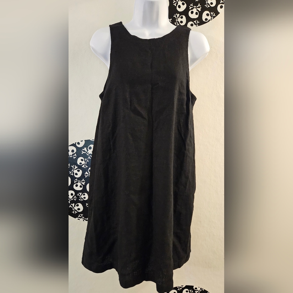 NWT Black A New Day Linen Mini Shift Dress. Womens Size Small